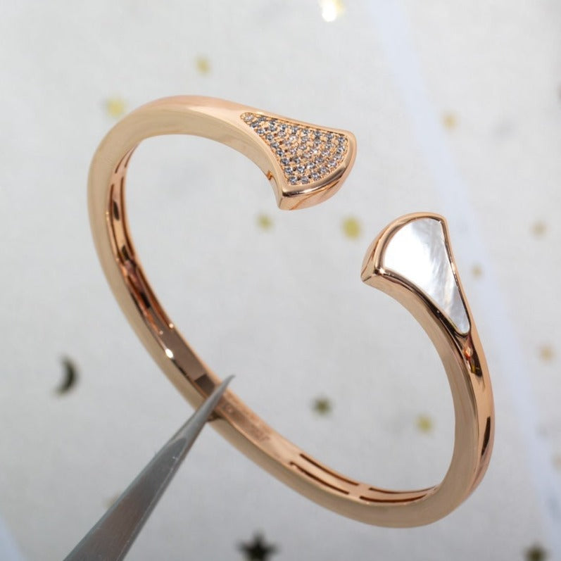 [CharmAmor]DREAM BRACELET OPEN PINK GOLD MOP DIAMOND