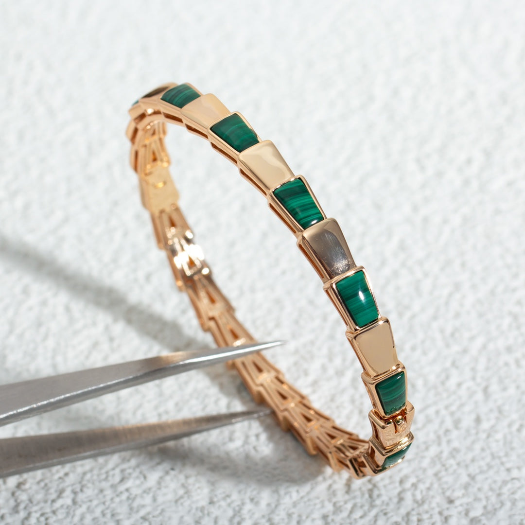 [CharmAmor]SERPENTI BRACELET PINK GOLD MALACHITE
