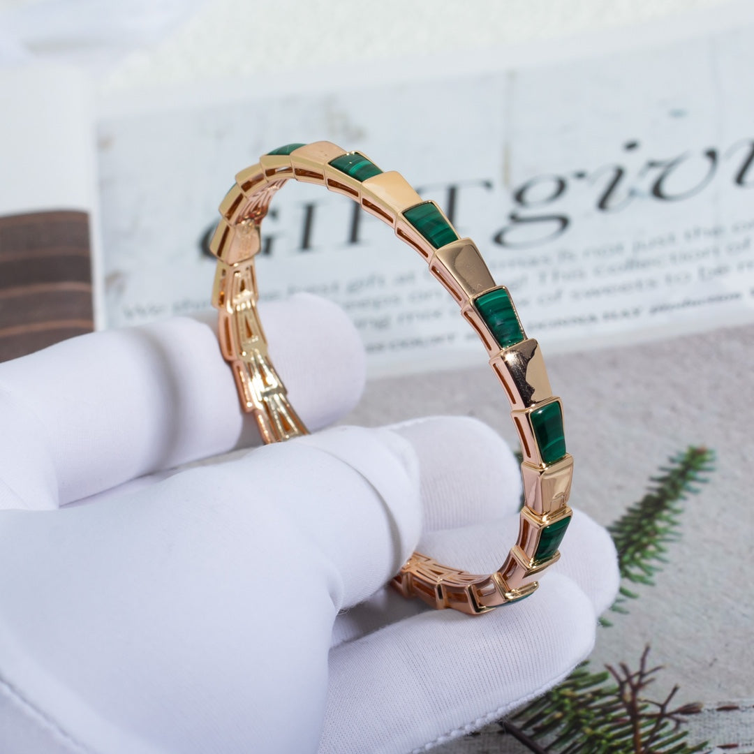[CharmAmor]SERPENTI BRACELET PINK GOLD MALACHITE