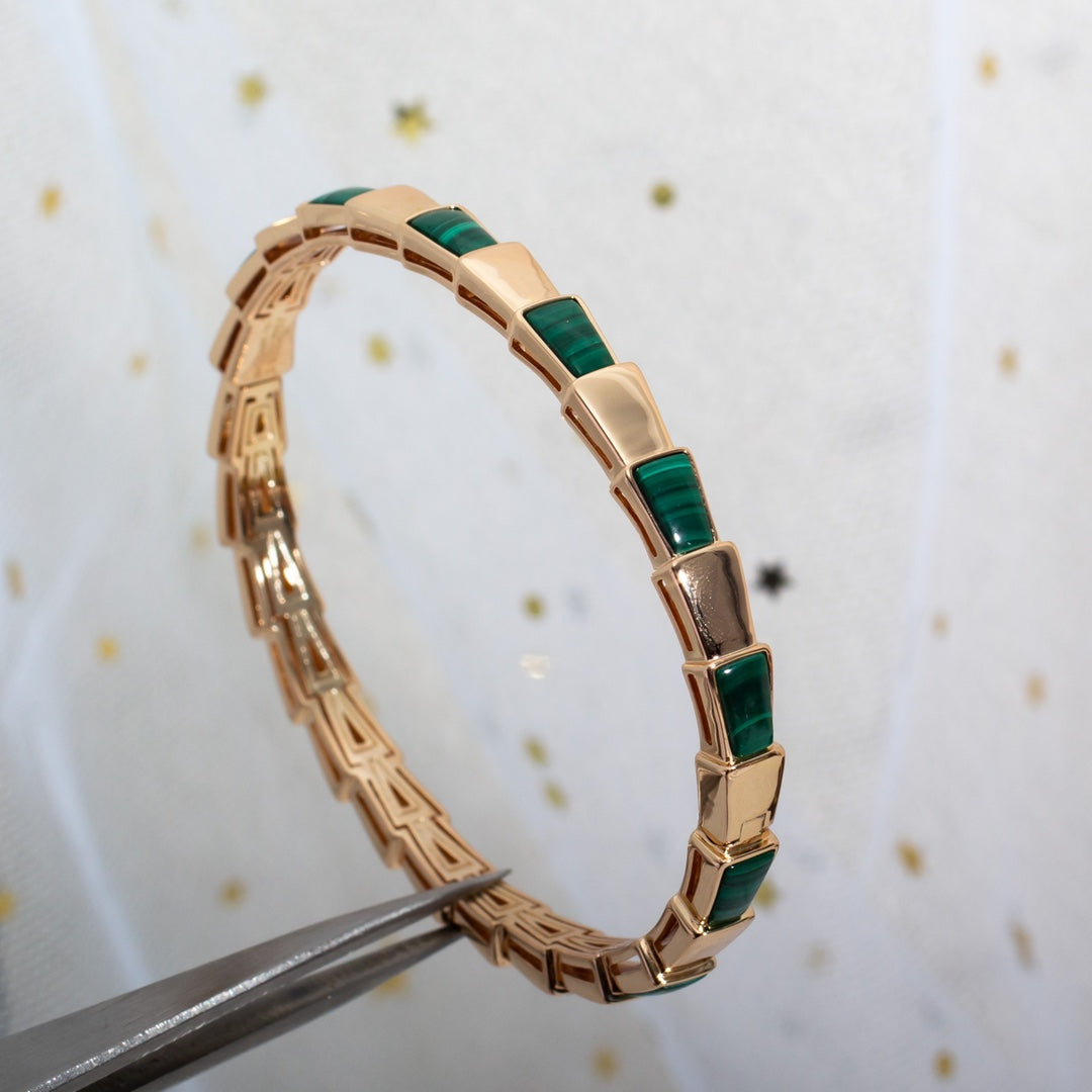 [CharmAmor]SERPENTI BRACELET PINK GOLD MALACHITE