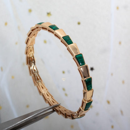 [CharmAmor]SERPENTI BRACELET PINK GOLD MALACHITE
