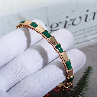 [CharmAmor]SERPENTI BRACELET PINK GOLD MALACHITE