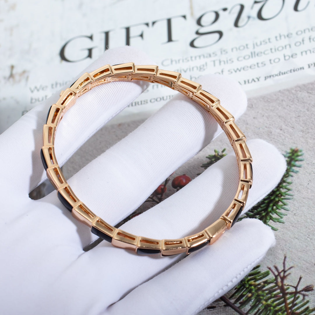 [CharmAmor]SERPENTI BRACELET PINK GOLD ONYX