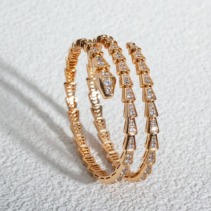 [CharmAmor]SERPENTI BRACELET PINK GOLD DIAMOND DOUBLE ROW