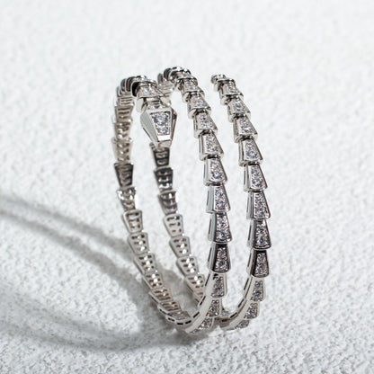 [CharmAmor]SERPENTI BRACELET SILVER DIAMOND DOUBLE ROW