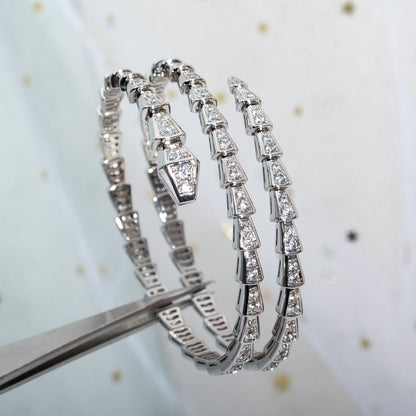 [CharmAmor]SERPENTI BRACELET SILVER DIAMOND DOUBLE ROW