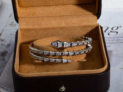 [CharmAmor]SERPENTI BRACELET SILVER DIAMOND DOUBLE ROW