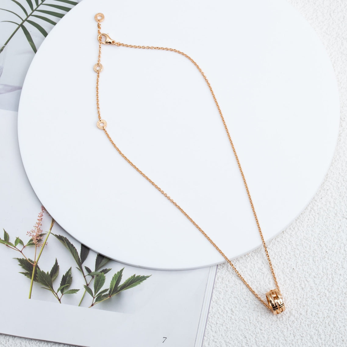 [CharmAmor]PARENTESI NECKLACE PINK GOLD