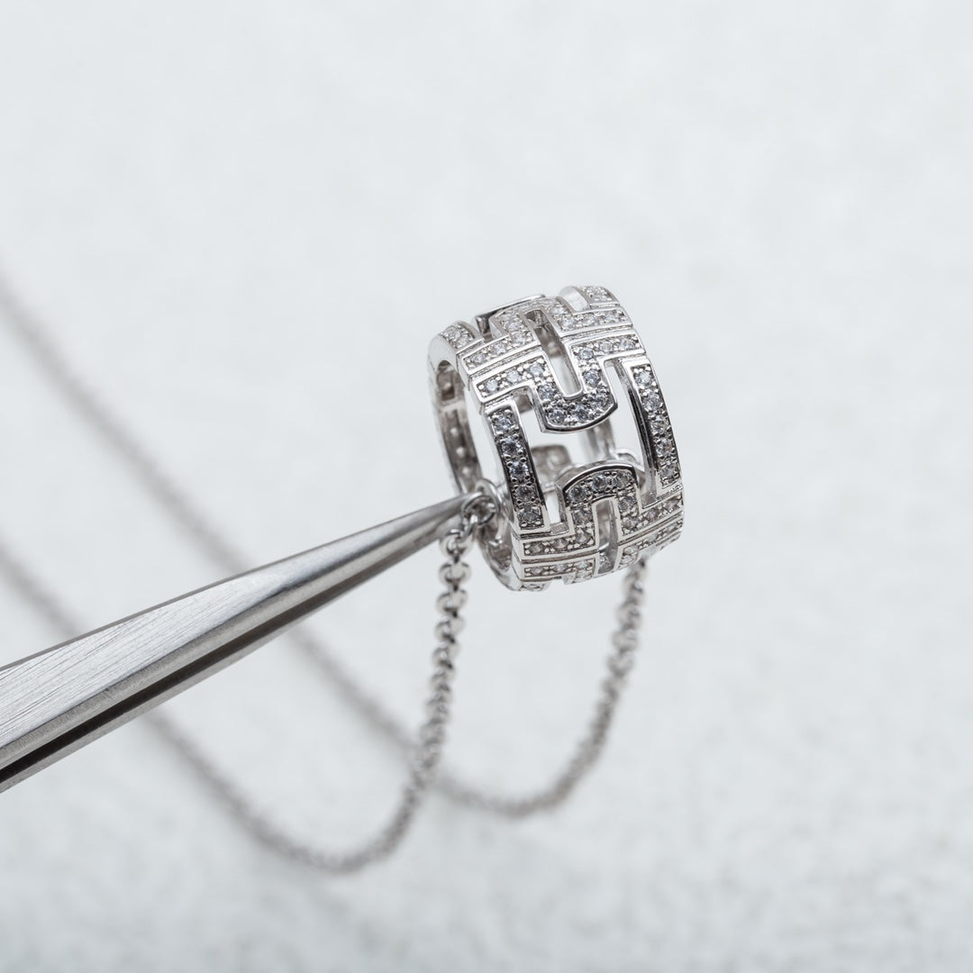 [CharmAmor]PARENTESI NECKLACE SILVER DIAMOND