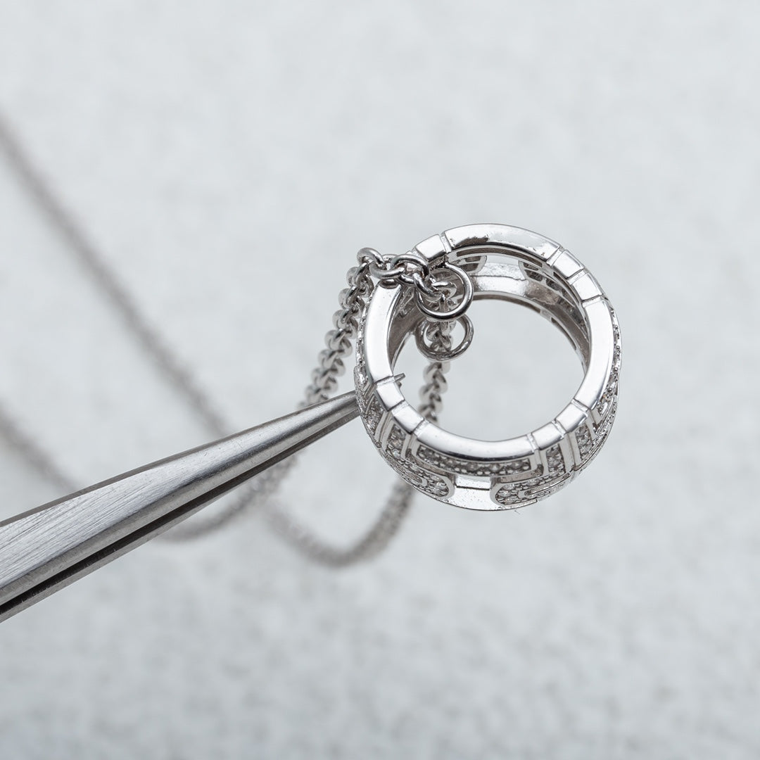 [CharmAmor]PARENTESI NECKLACE SILVER DIAMOND