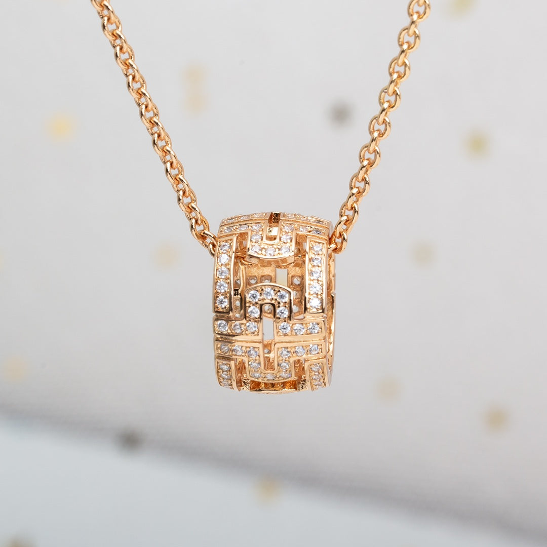 [CharmAmor]PARENTESI NECKLACE PINK GOLD DIAMOND