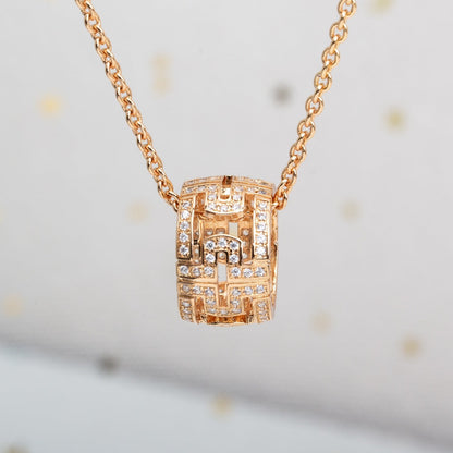 [CharmAmor]PARENTESI NECKLACE PINK GOLD DIAMOND