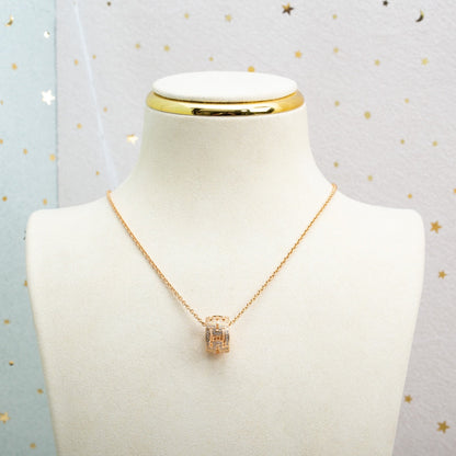 [CharmAmor]PARENTESI NECKLACE PINK GOLD DIAMOND