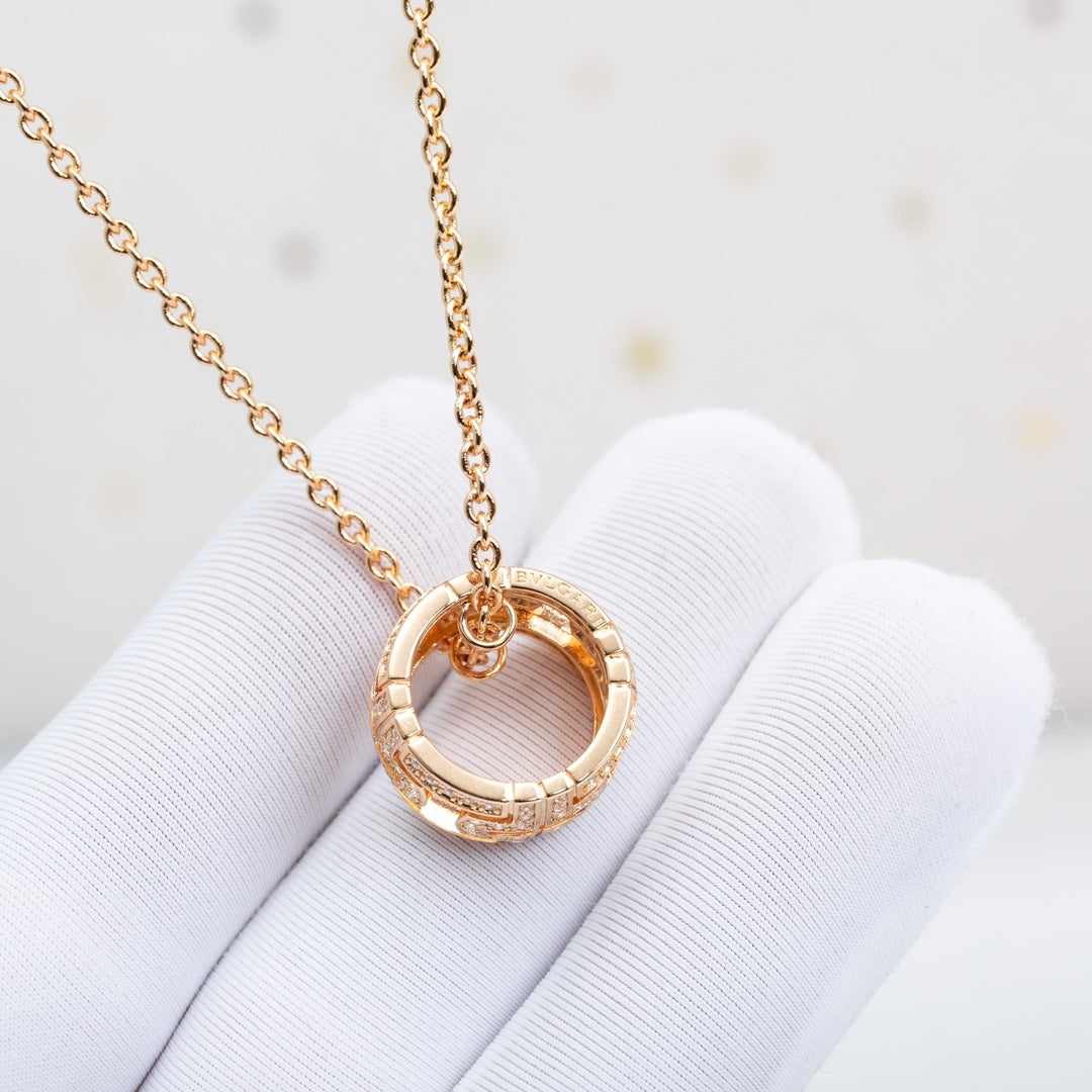 [CharmAmor]PARENTESI NECKLACE PINK GOLD DIAMOND