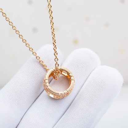 [CharmAmor]PARENTESI NECKLACE PINK GOLD DIAMOND