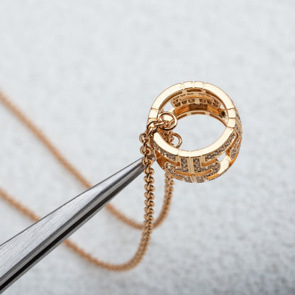 [CharmAmor]PARENTESI NECKLACE PINK GOLD DIAMOND