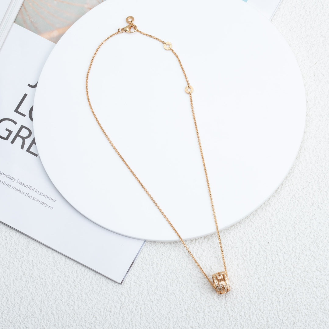 [CharmAmor]PARENTESI NECKLACE PINK GOLD DIAMOND