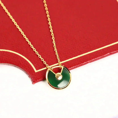 [CharmAmor]AMULETTE GOLD MALACHITE NECKLACE