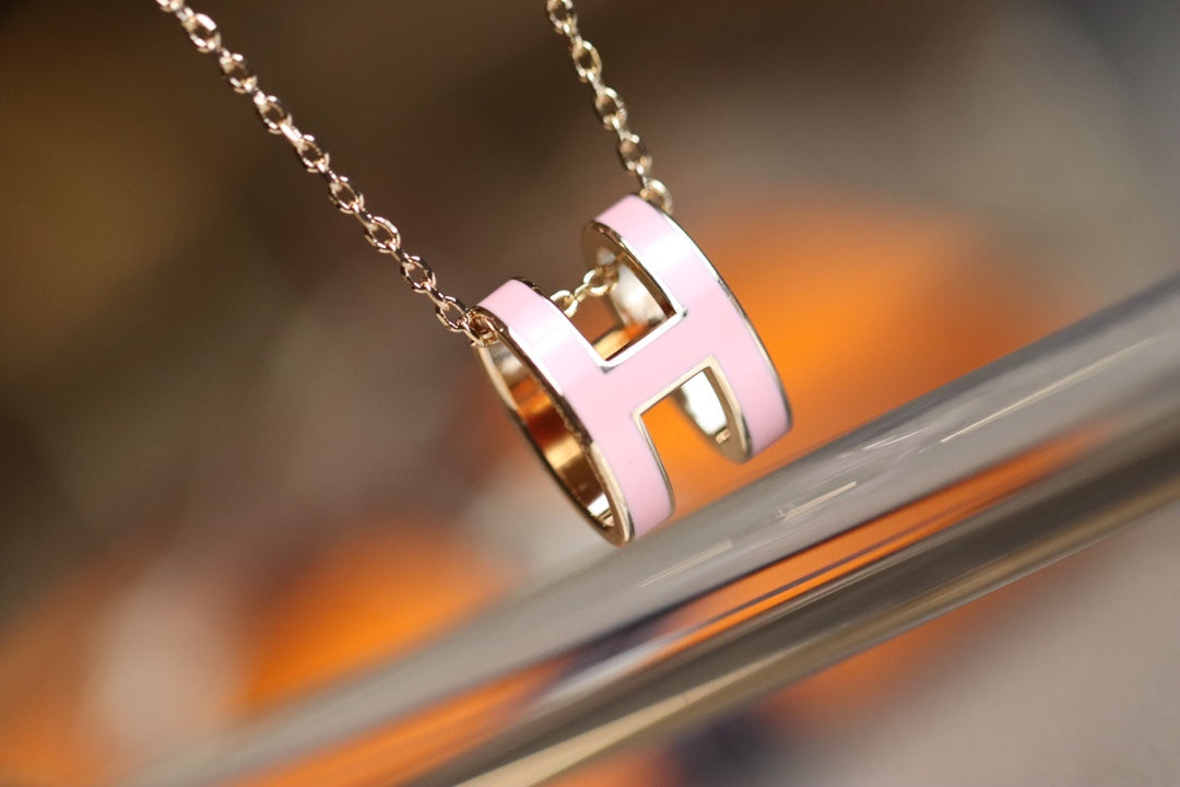 [CharmAmor]POP H PEDANT PINK GOLD