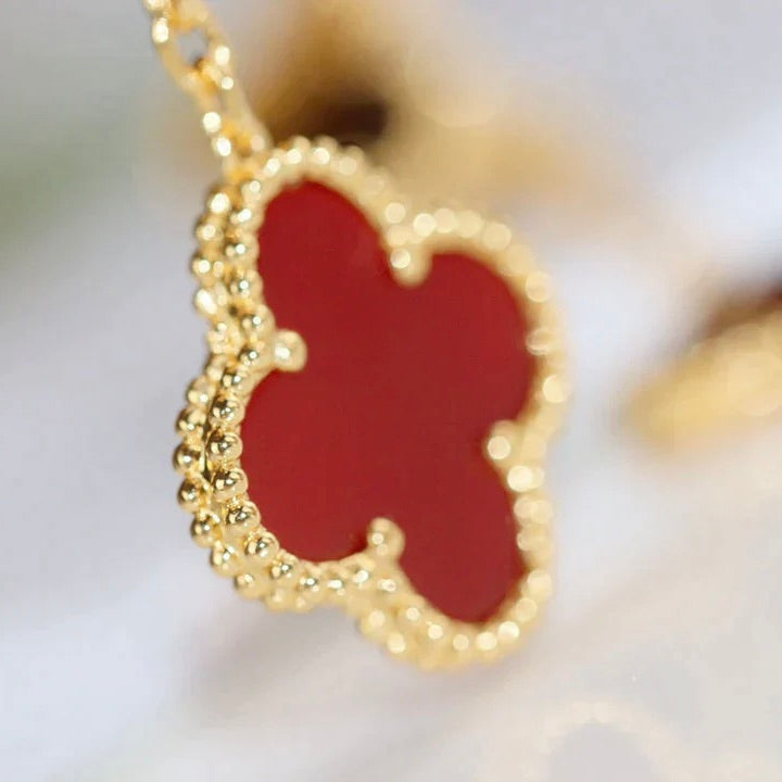 [CharmAmor]CLOVER  2 MOTIF  TIGER EYE CARNELIAN EARRINGS