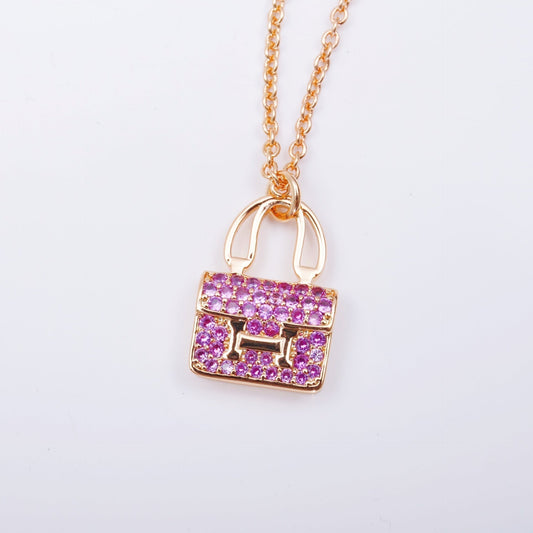 [CharmAmor]CONSTANCE PEDANT PURPLE DIAMOND NECKLACE