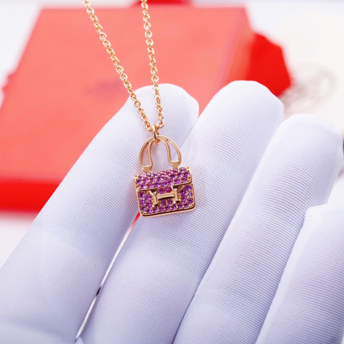 [CharmAmor]CONSTANCE PEDANT PURPLE DIAMOND NECKLACE