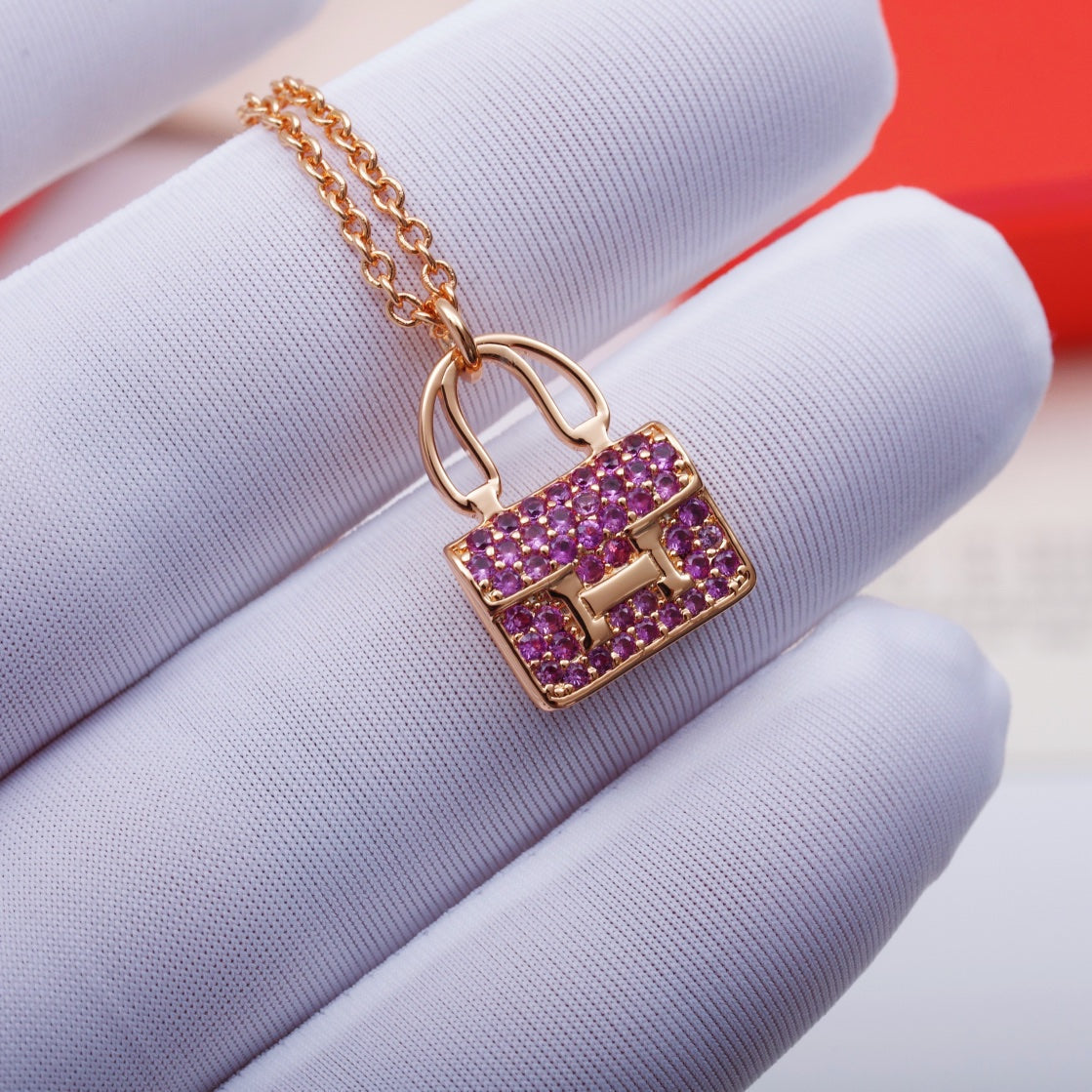 [CharmAmor]CONSTANCE PEDANT PURPLE DIAMOND NECKLACE
