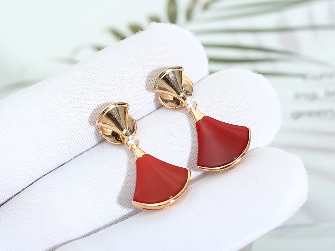 [CharmAmor]DREAM Carnelian PINK GOLD EARRINGS