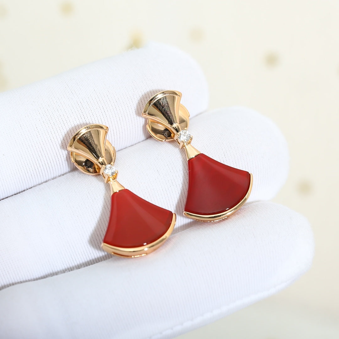 [CharmAmor]DREAM Carnelian PINK GOLD EARRINGS