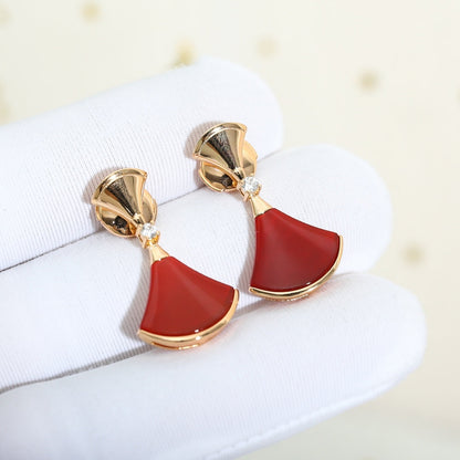 [CharmAmor]DREAM Carnelian PINK GOLD EARRINGS