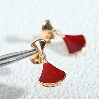 [CharmAmor]DREAM Carnelian PINK GOLD EARRINGS