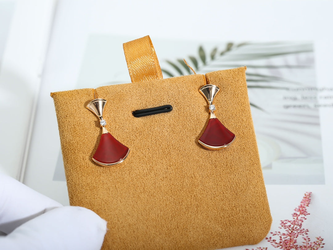 [CharmAmor]DREAM Carnelian PINK GOLD EARRINGS