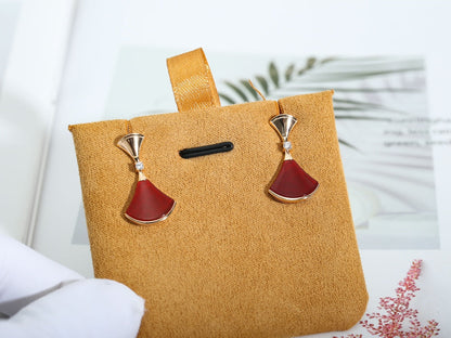 [CharmAmor]DREAM Carnelian PINK GOLD EARRINGS
