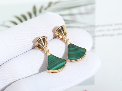 [CharmAmor]DREAM MALACHITE PINK GOLD EARRINGS