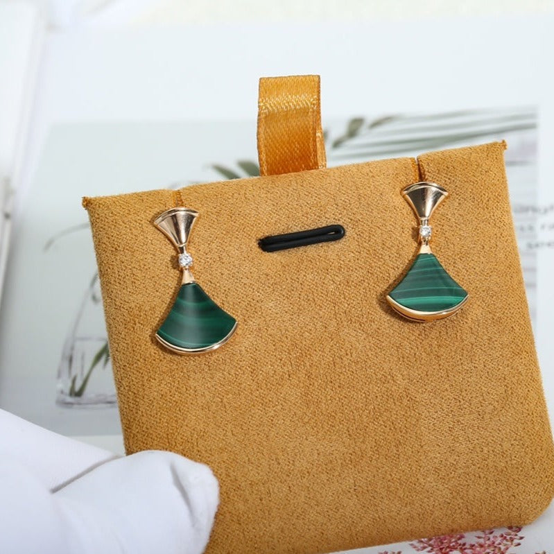 [CharmAmor]DREAM MALACHITE PINK GOLD EARRINGS