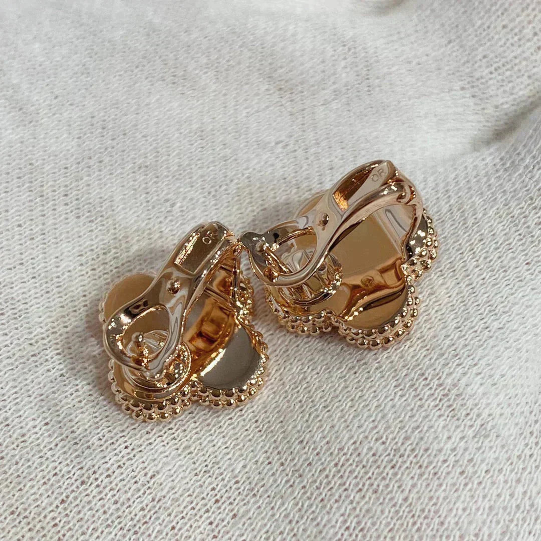 [CharmAmor]CLOVER MEDIUM 1 MOTIFS CARNELIAN  DIAMOND earrings