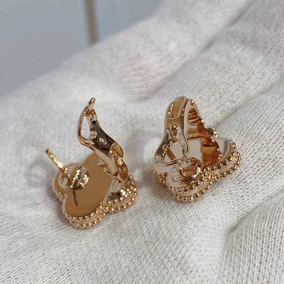 [CharmAmor]CLOVER MEDIUM 1 MOTIFS CARNELIAN  DIAMOND earrings