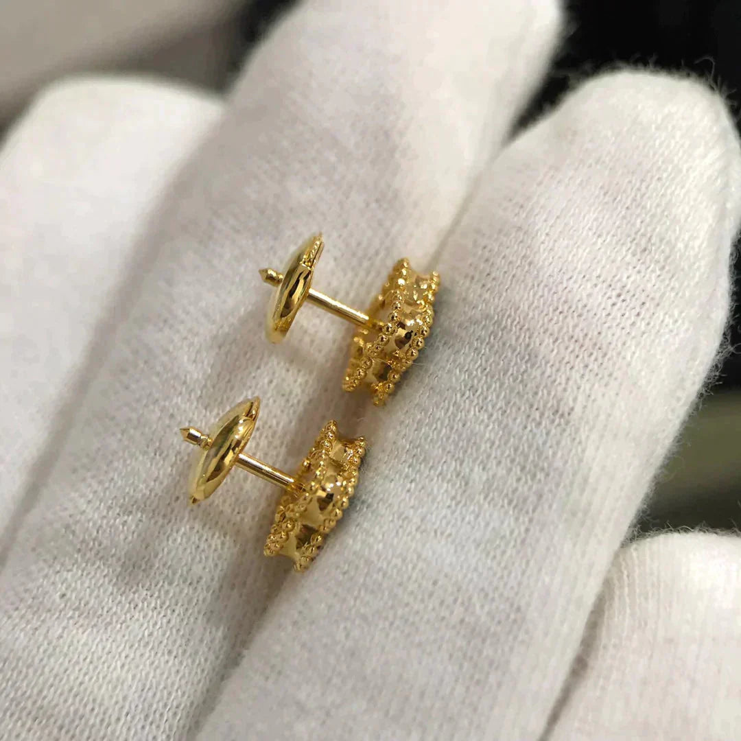 [CharmAmor]CLOVER MINI 9.5MM MALACHITE  EARRINGS