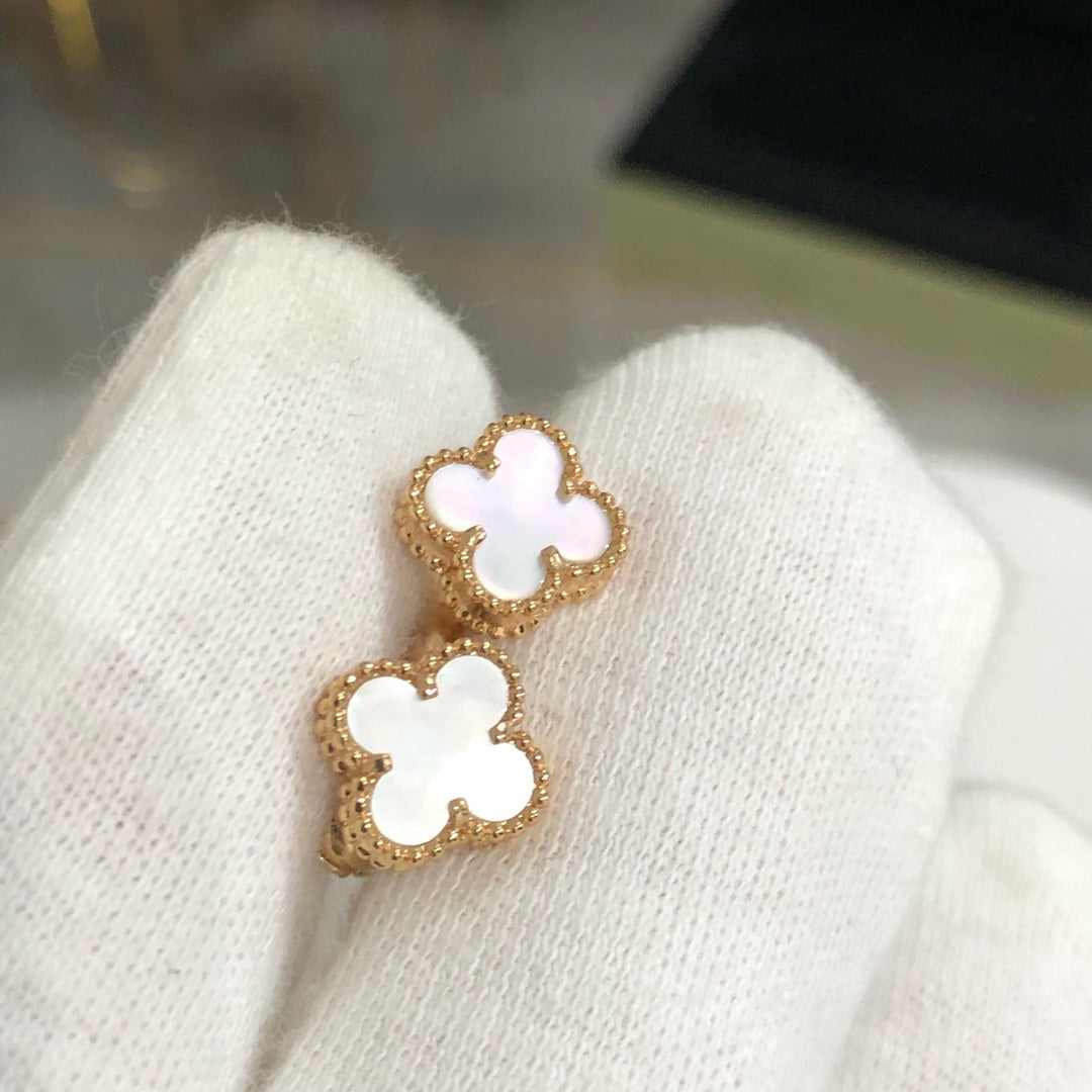 [CharmAmor]CLOVER MINI GOLD EARRINGS