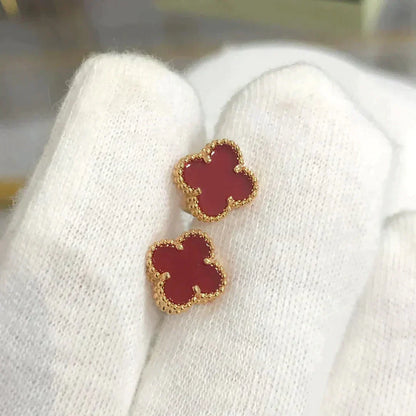 [CharmAmor]CLOVER MINI 9.5MM CARNELIAN EARRINGS