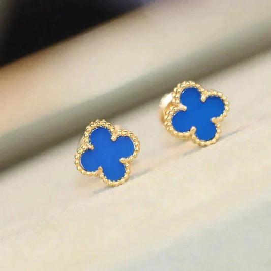 [CharmAmor]CLOVER MINI 9.5MM TURQUOISE EARRINGS
