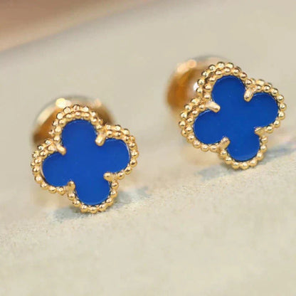 [CharmAmor]CLOVER MINI 9.5MM TURQUOISE EARRINGS
