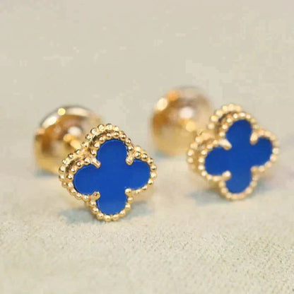 [CharmAmor]CLOVER MINI 9.5MM TURQUOISE EARRINGS