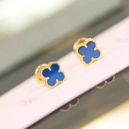 [CharmAmor]CLOVER MINI 9.5MM TURQUOISE EARRINGS