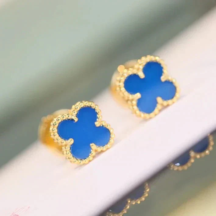 [CharmAmor]CLOVER MINI 9.5MM TURQUOISE EARRINGS