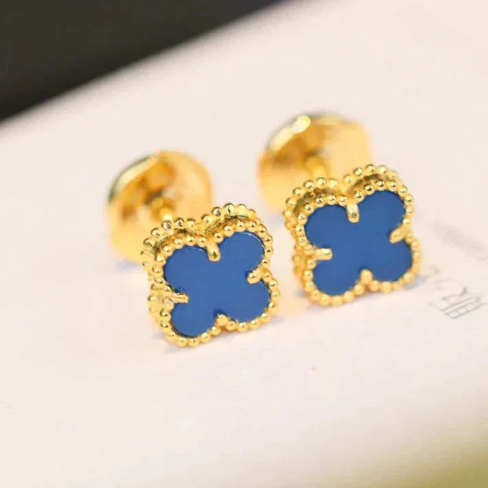 [CharmAmor]CLOVER MINI 9.5MM TURQUOISE EARRINGS