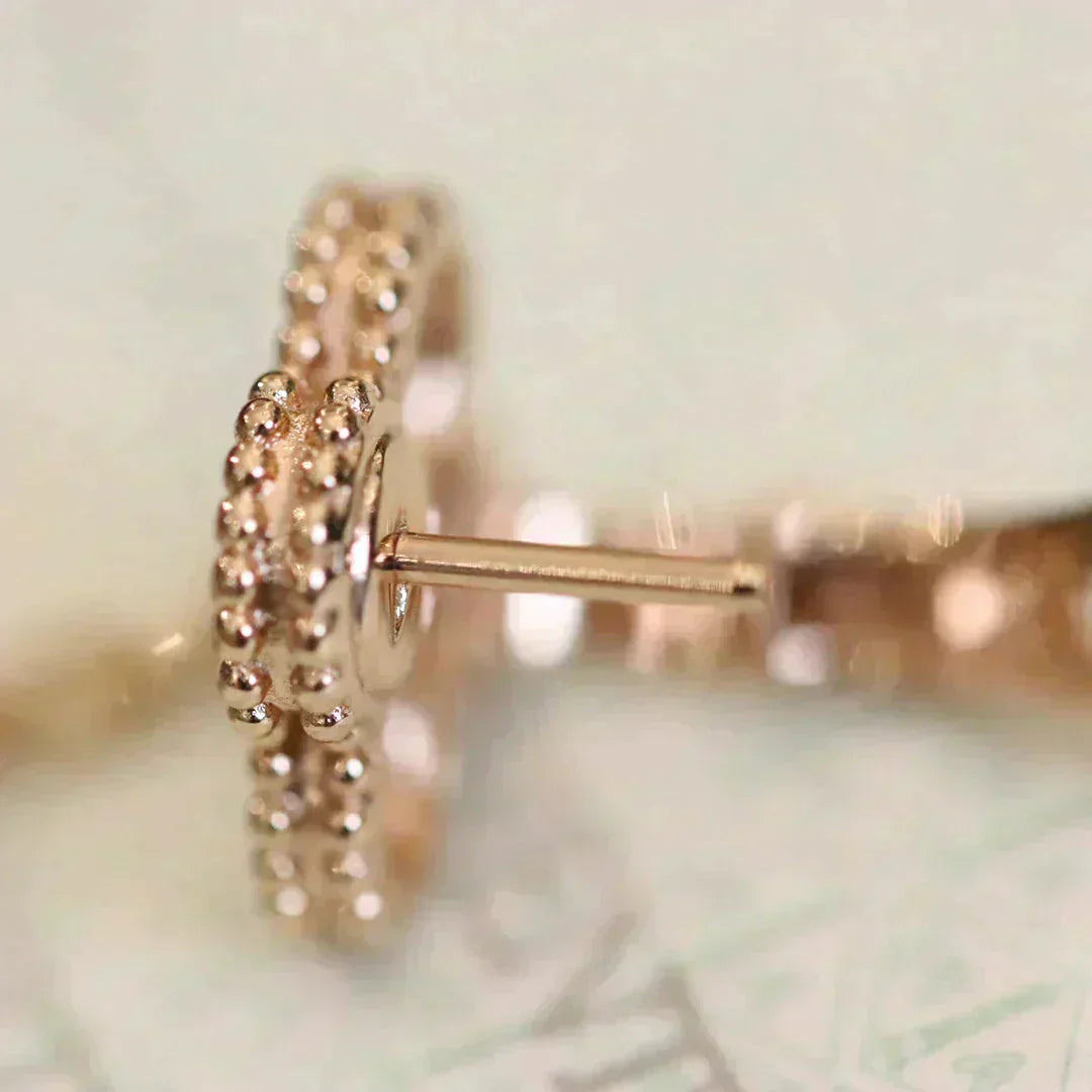 [CharmAmor]CLOVER MEDIUM 1 MOTIFS FUll DIAMOND EARRINGS