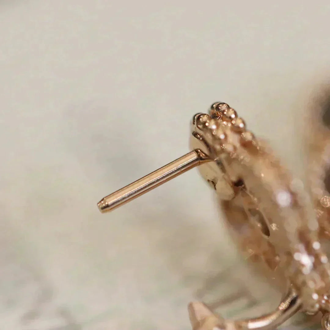 [CharmAmor]CLOVER MEDIUM 1 MOTIFS FUll DIAMOND EARRINGS