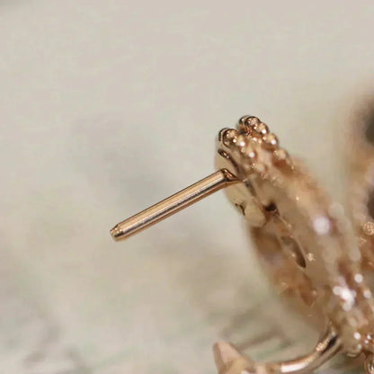 [CharmAmor]CLOVER MEDIUM 1 MOTIFS FUll DIAMOND EARRINGS