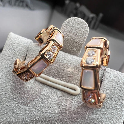 [CharmAmor]SERPENTI MOP PINK GOLD EARRINGS